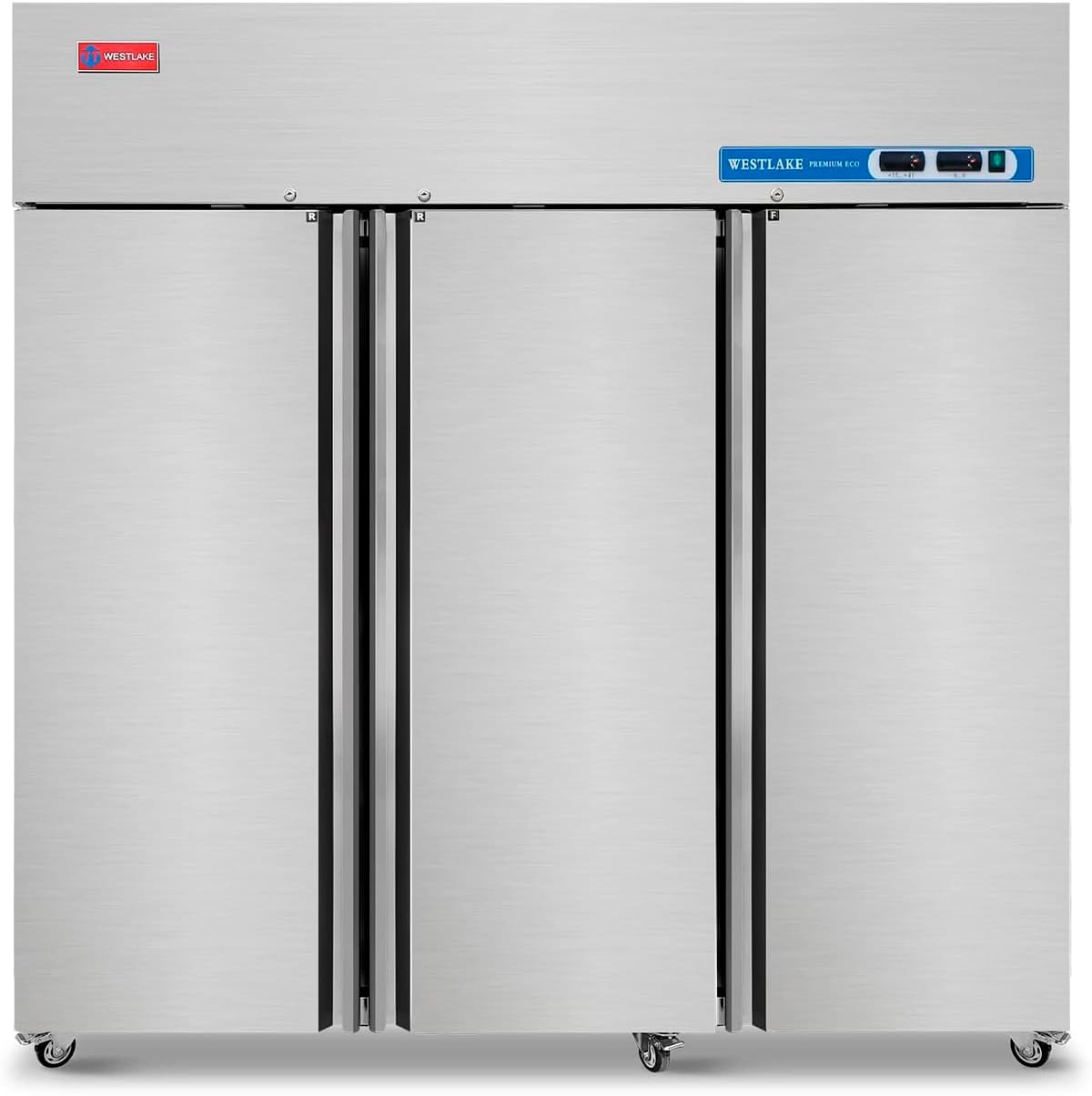 WESTLAKE Commercial Refrigerator Freezer Combo, 72" W 3 door Solid Reach in 54 Cu.ft for Restaurant, Bar, Shop, etc