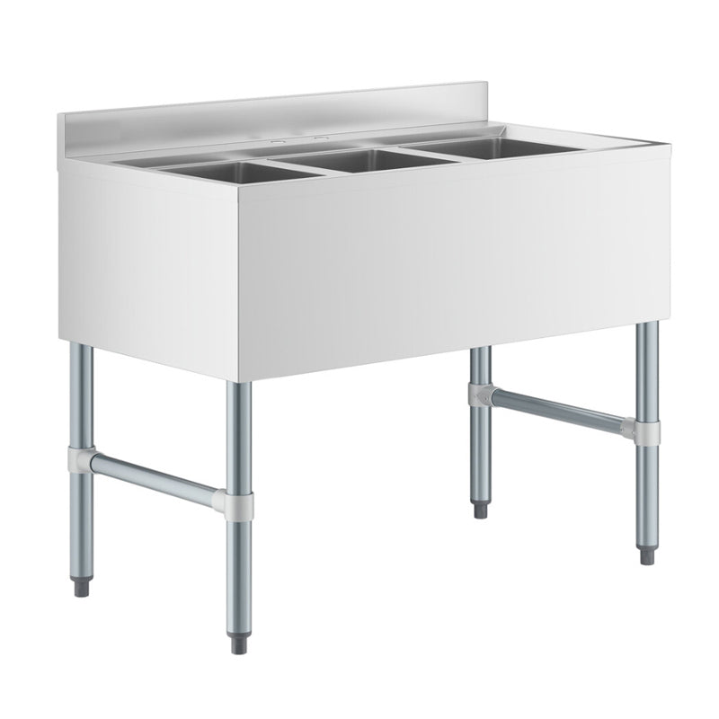 Underbar Sink Three bowls without Drainboards