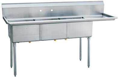 HAINOX American Type Sink — Right Drainboard