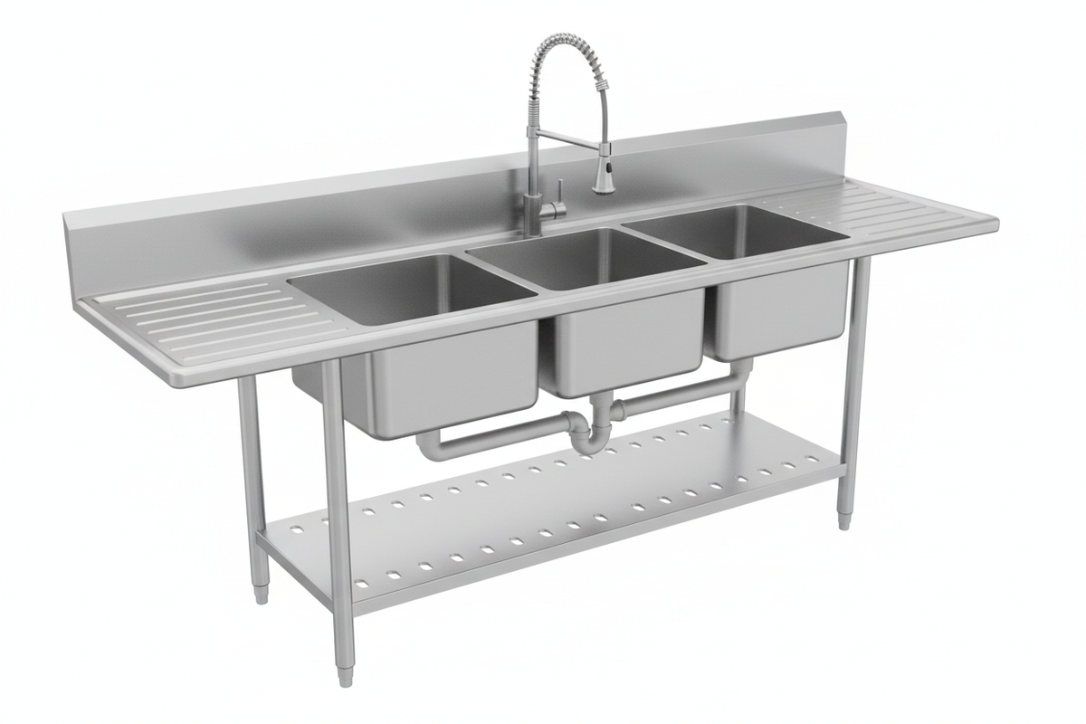 Three Compartment Commercial Sinks