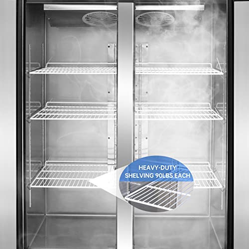 WESTLAKE Commercial Freezer, 48"W 2 door Reach in Solid 36 Cu.ft for Restaurant, Bar, Shop, etc