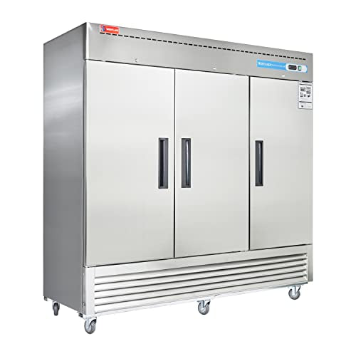 WESTLAKE Commercial Freezer, 82"W 3 Door Reach-in Solid Door Upright 72 Cu.ft for Restaurant, Bar, Shop, etc