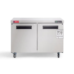 Commercial Undercounter Freezer, WESTLAKE 48" Double Door Stainless Steel Lowboy Worktop Freezer 12 Cu.ft