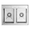 Stainless Steel Drop-in Sink Two Compartment 10"x14"x10"