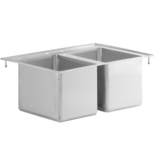Stainless Steel Drop-in Sink Two Compartment 10"x14"x10"