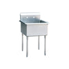 Stainless Steel One Compartment Commercial Sink 16 Gauge without Drainboards - 10" x 14" x 10" Bowl