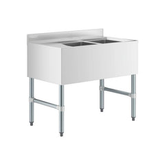 Underbar Sink Two bowls with Left Drainboard 