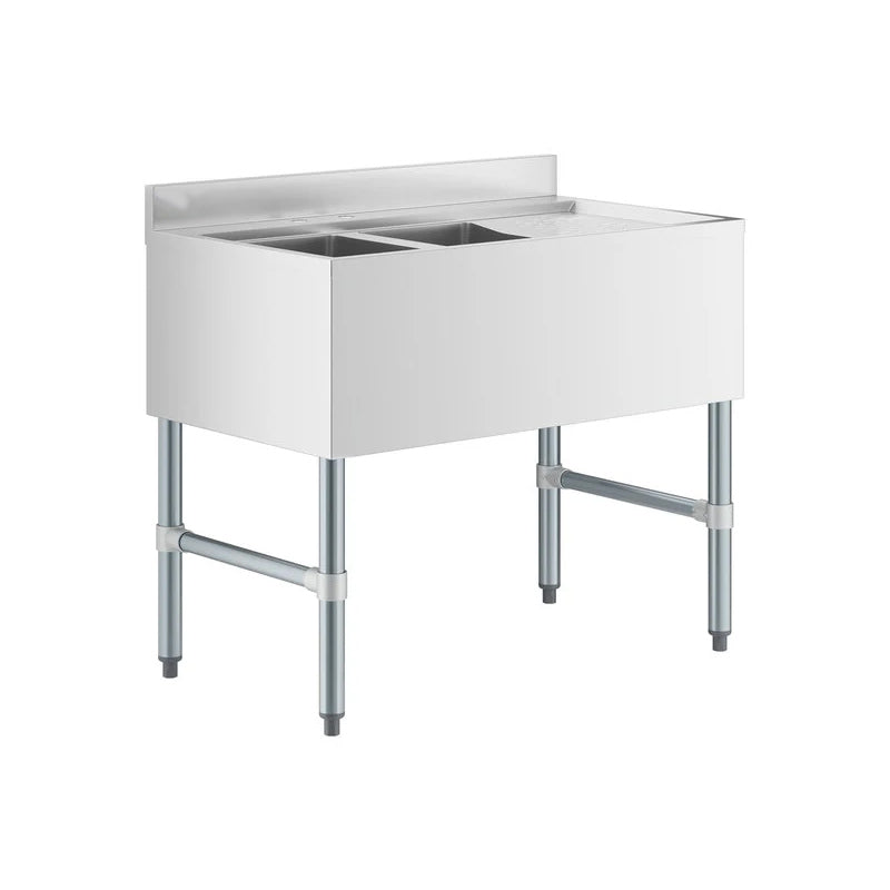 Underbar Sink Two bowls with Right Drainboard 