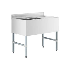 Underbar Sink Two bowls with Right Drainboard 