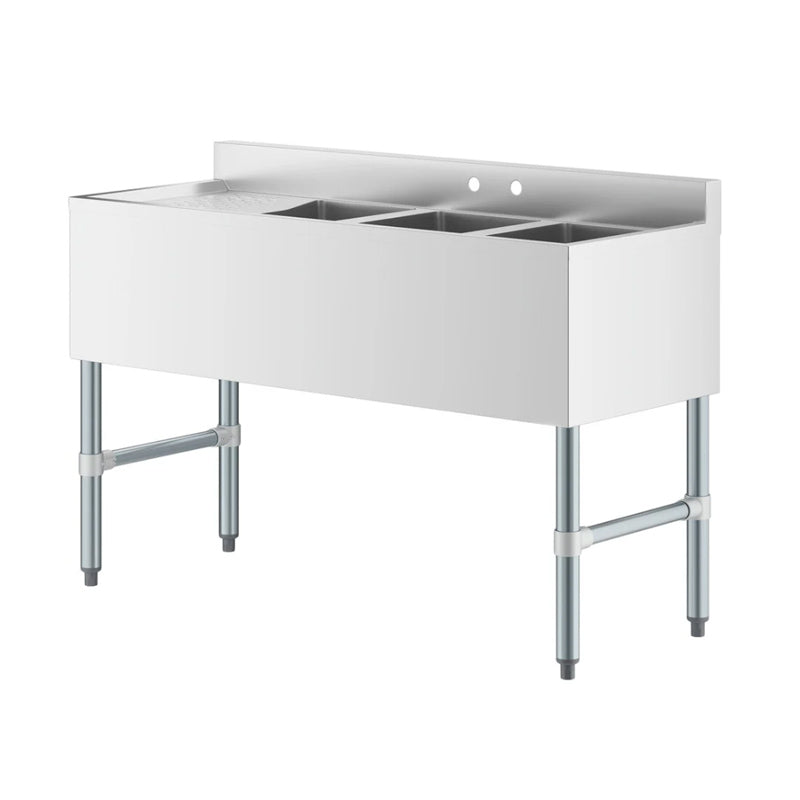 Underbar Sink Three bowls with Left Drainboard 