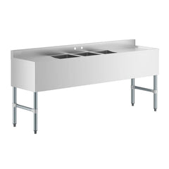 Underbar Sink Three bowls with Two Drainboards 