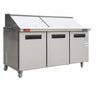 WESTLAKE 72" W 3 Door Refrigerator Sandwich & Salad Prep Table Commercial Mega Top Refrigerator