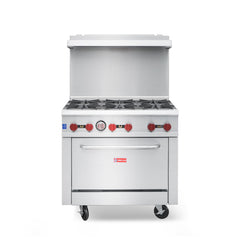 Commercial Gas Range & Stove, WESTLAKE 6 Burner 36" Commercial Gas Range with Standard Oven - 210,000 BTU