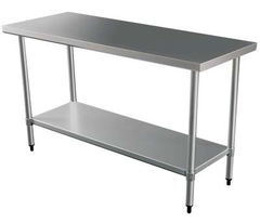 HAISLAND Stainless Work Table — Galvanized Undershelf